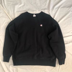 Black Champion Reverse Weave Crew Neck Mens Large